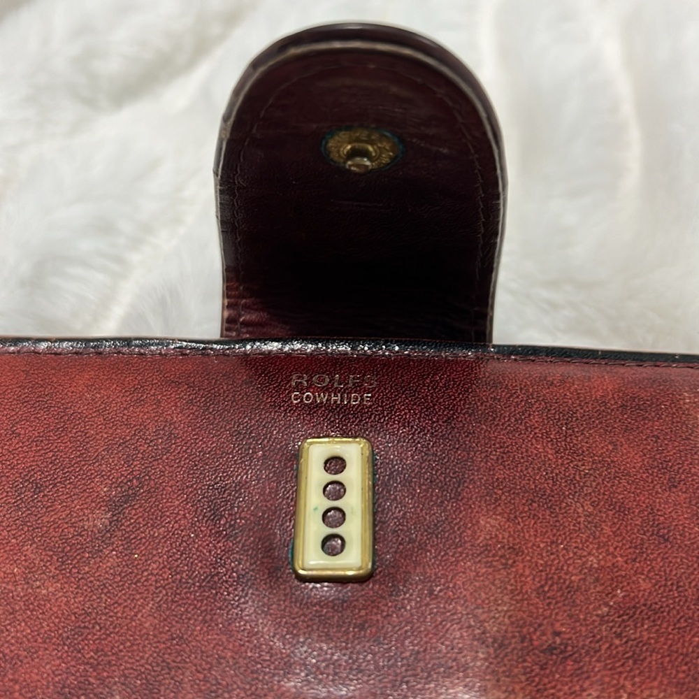 Vintage Rolf’s Cowhide Leather Hand Made Stitched Key Lock Bifold Wallet - Picture 5 of 13